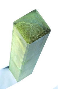 Vierkantpfosten, Leimholz,  Kiefer kdi, Kopfform gerundet