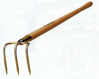 Gartenkreiel mit 3 runden Zinken