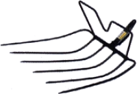 Häckselgabel mit Bügel, 6 Zinken