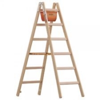 Layher Holz-Sprossenstehleiter Profi 1038