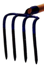 Gartenkreiel mit 4 giebelförmigen Zinken