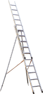 Baumleiter als Schiebeleiter