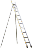 Baumleiter als Stützleiter